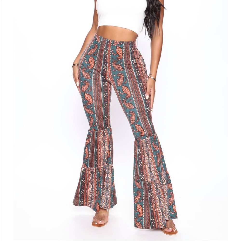M Fashion Nova Teal Harper Flare Pant
